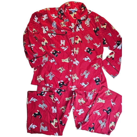 Bellepointe Cotton Pajama Set Red Button Down Sleepwear Medium ❤️ - Picture 15 of 15
